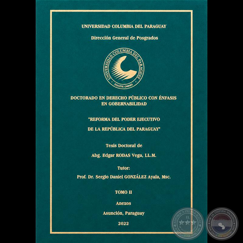 Cubierta de Reforma del Poder Ejecutivo de la República del Paraguay, Tomo II